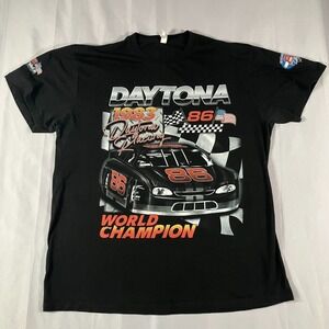 Daytona 1983 Racing T-Shirt Men's Large Black NASCAR Graphic Tee